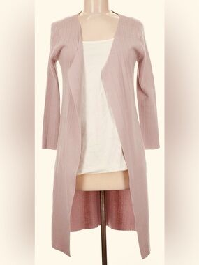 SILK & SALT Pink Ribbed Open Front Duster Cardigan NWT MEDIUM